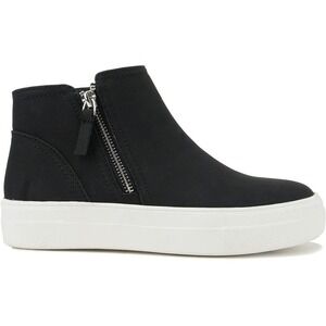 Women's Platform Ankle Boot Sneakers Black Side Zip Casual Size 8
